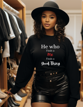 Load image into Gallery viewer, He who finds Premium Sweatshirt
