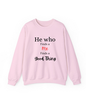 Load image into Gallery viewer, He who finds Premium Sweatshirt

