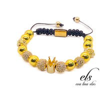 Load image into Gallery viewer, Gold Pave Crown Lion Bracelet(Men's)
