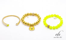 Load image into Gallery viewer, Neon Gold Lion Heart Bracelet Set

