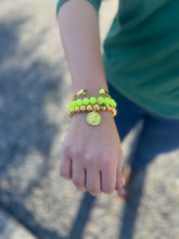 Load image into Gallery viewer, Neon Gold Lion Heart Bracelet Set
